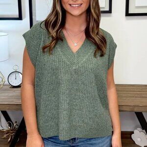 Zenana Scared Of Nothing Sweater Vest With Side Slit